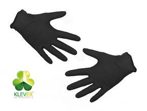Перчатки виниловые черные повышенной прочности KLEVER