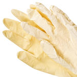 Перчатки латексные неопудренные, нестерильные, текстурированные, желтые